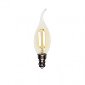 Лампа филаментная REXANT Свеча на ветру CN37 9.5 Вт 950 Лм 2700K E14 прозрачная колба