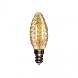 Лампа филаментная REXANT Витая свеча LCW35 9.5 Вт 950 Лм 2400K E14 золотистая колба