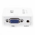 Конвертер VGA + Стерео 3,5 мм на HDMI, пластик, белый  REXANT