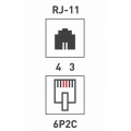 PROconnect Рoзетка телефонная внешняя, 2 порта RJ-11(6P-2C), категория 3, (50 шт/уп)