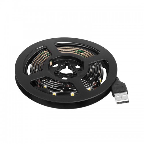 LED лента с USB коннектором 5 В, 8 мм, IP65, SMD 2835, 60 LED/m, цвет свечения желтый