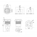 Кнопка  антивандальная Ø16 250В Б/Фикс (5с) (ON)-OFF плоская подсв/синяя POWER  REXANT