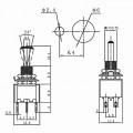 Тумблер 250V 3А (6c) ON-ON двухполюсный  Micro  REXANT