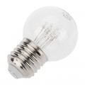 Лампа шар e27 6 LED  Ø45мм - красная, прозрачная колба, эффект лампы накаливания