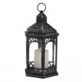 Декоративный фонарь со свечой 18x16.5x31 см, черный корпус, теплый белый цвет свечения NEON-NIGHT