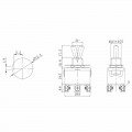 Тумблер 250V 6А (6c) (ON)-OFF-(ON) двухполюсный  (KN-223)  REXANT (в упак. 1шт.)