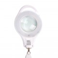 Лупа на струбцине REXANT, круглая, 5D, с подсветкой 96 LED, теплый и холодный свет, белая