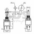 Тумблер 250V 3А (6c) ON-ON двухполюсный  Micro  REXANT