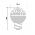 Лампа шар e27 10 LED  Ø50мм  синяя 24В (постоянное напряжение)