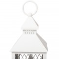 Декоративный фонарь со свечкой, белый корпус, размер 10.5х10.5х24  см, цвет ТЕПЛЫЙ БЕЛЫЙ