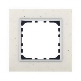Рамка 1-постовая из декоративного камня (белый мрамор) Экопласт LK60