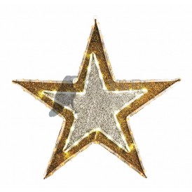 Фигура "Звезда" бархатная, с постоянным свечением, размеры 61 см (81 светодиод желтого+белого цвета)   | 514-011 | NEON-NIGHT