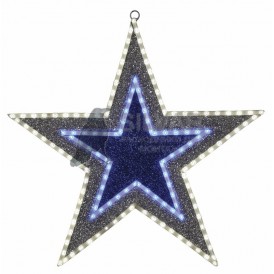 Фигура "Звезда" бархатная, с постоянным свечением, размеры 61 см (81 светодиод зеленого+белого+голубого цвета)  | 514-015 | NEON-NIGHT