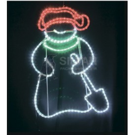 Фигура светодиодная "Снеговик с лопатой", размер 94*63 см   | 501-322 | NEON-NIGHT