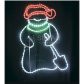 Фигура светодиодная "Снеговик с лопатой", размер 94*63 см   | 501-322 | NEON-NIGHT