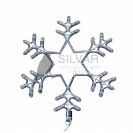 Фигура световая "Снежинка" цвет белый, размер 55 см, мигающая (2В с контроллером)  | 501-347 | NEON-NIGHT