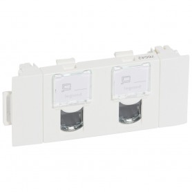 Розетка RJ45 FTP кат.5e 2 модуля CD Legrand Mosaic 076542 белая