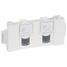 Розетка RJ45 UTP кат.5e 2 модуля CD Legrand Mosaic 076541 белая