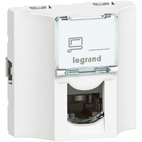 Розетка RJ45 STP кат.6а проходная Legrand Mosaic 078628 белая