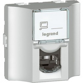 Розетка RJ45 оптоволоконная 5е UTP Legrand Mosaic 078624 алюминий