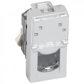 Розетка RJ45 FTP кат.5е 1 модуль Legrand Mosaic 079452 алюминий