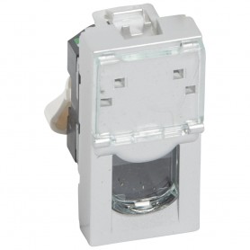 Розетка RJ45 UTP кат.5е 1 модуль Legrand Mosaic 079451 алюминий