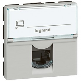 Розетка RJ45 UTP кат.5е Legrand Mosaic 079454 алюминий 