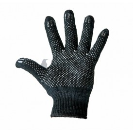 Перчатки полушерстяные с покрытием ПВХ («Зима») черные,  7 нитей,  75-77 г
